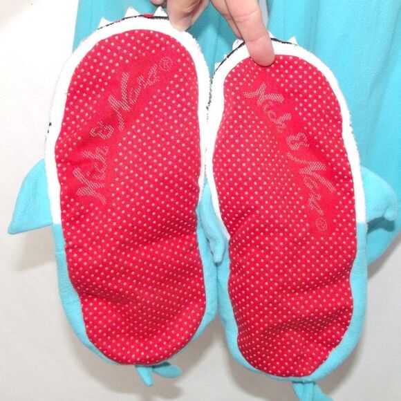 NICK & NORA Footie Pajamas/Union Suit, S, SHARK, Aqua Blue, Long sleeve, Zipper - Picture 10 of 14